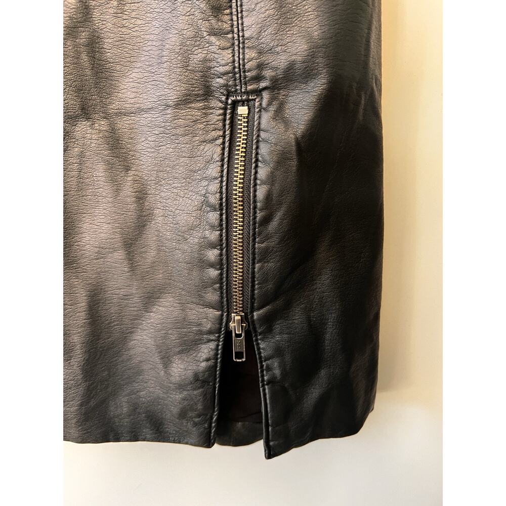 Free People Vegan Leather Midnight Magic Classic Mini‎ Skirt Sz 6 Goth Indie - Picture 2 of 11